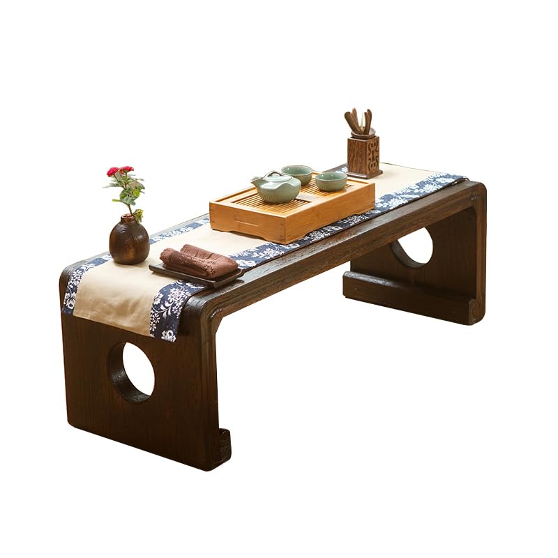 Tavolino Tavolo consolle Guqin Legno di pianoforte Mobili antichi Tavolo for gli ospiti a quattro spazi lunghi Tavolo da tè orientale a pavimento basso Tavolino da caffè ( Size : Table and stool )