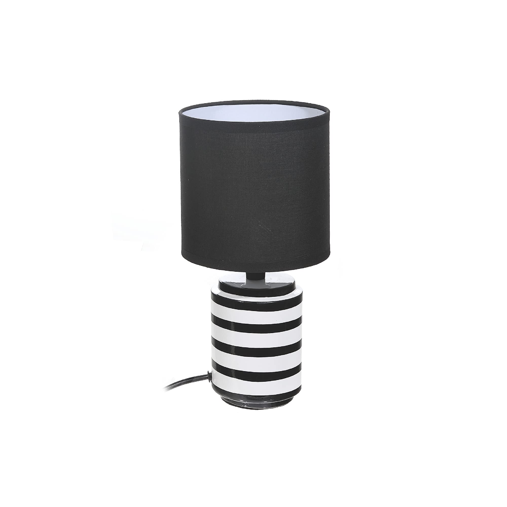 Ceramic Shade (Striped) (Black) Table-Lamps