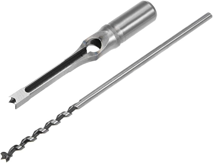 uxcell Square Hole Drill Bit, 5/16" High-Carbon Steel Hollow Chisel Mortise Power Tool for Woodworking 2 Pcs