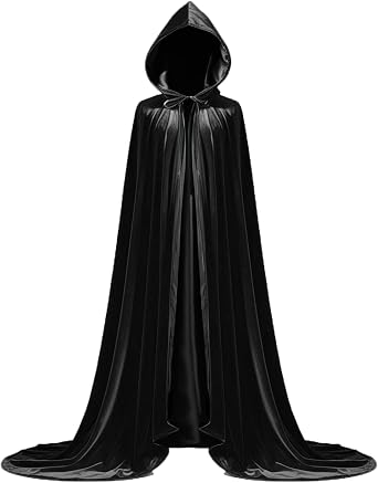 Velvet Hooded Cloak Unisex Cape with Hood Halloween Party Cosplay Costume Witch Robe Cloak Vampire Cape for Men Women