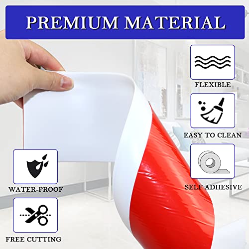 Zócalo flexible de vinilo blanco autoadhesivo de 4 pulgadas para base de pared de goma 3
