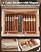 Cigar Humidor Box with Ventilation Grid – Holds up to 120 Cigars, Spanish Cedar Lining, Magnetic Dividers, Custom Gel Humidifier, Digital Hygrometer & Lock – Luxury Cigar Storage for Aficionados