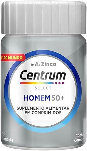 Centrum NOVO Homem 50 Mais Multivitaminico, com Vitamina D, Vitamina B12, Calcio e Magnesio, 30 Comprimidos
