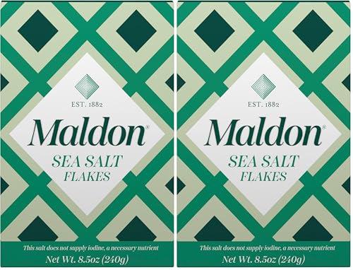 Image of Maldon Salt, Sea Salt Flake, 8.5oz 240 g, Kosher /Natural /Unique Gourmet Pyramid Shape Salts Flake, Perfect for Wide Range of Dishes, Hand-Harvested for Four Generation (Packaging May vary) (Pack of 2)
