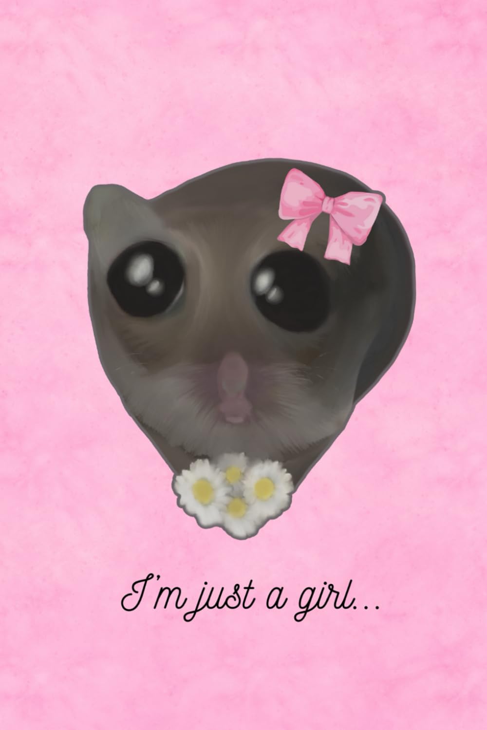 I'm just a girl sad hamster cute lined notebook