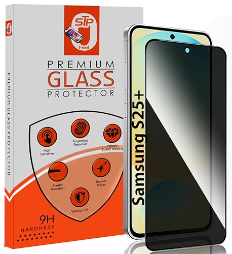 Image of STP FEEL HD+ Premium Privacy Tempered Glass Screen Protector Guard Compatible for Samsung Galaxy S25 Plus 5G (6.7 Inch, Pack of 1) Full Edge to Edge Coverage Anti-Spy /Anti-Peeping 9H Hardness