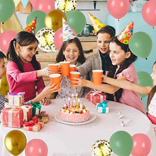 Image of Green Pink Balloons 12inch 60pcs Sage Green Dusty Pink Balloons for Jungle Birthday Party Decorations Metallic Gold Confetti Helium Latex Balloon Bridal Shower Wedding Wildflower Baby in Bloom