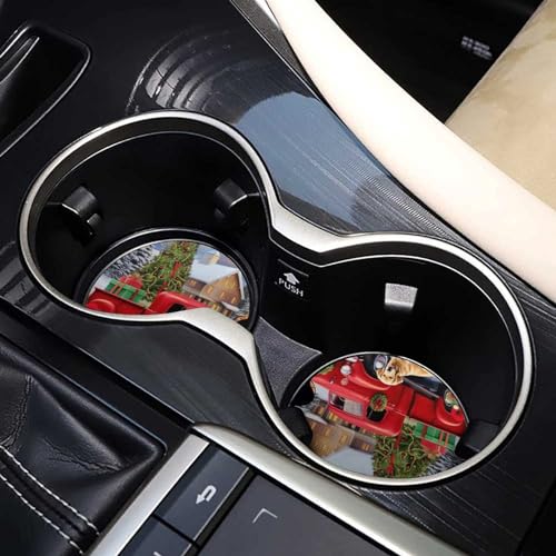 4PCS Posavasos para Autos Color Rojo Navideño miniatura 7