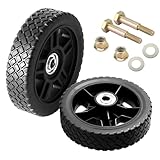 AR-PRO 7-Inch Lawn Mower Wheels - Replacement 7' Push Lawn Mower Wheels with 1-1/4' Width Hub and 1/2' Bearings - Fit for Standard Lawn Mowers, Pressure Washers, Generators and More (2-Pack)