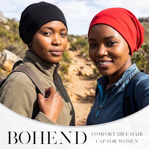 Image of Bohend Bohemian Beanie Hats Headwear Cap Stretch Non Slip Bandanas Sleep Turbans Hats for Women Men Close top Head Covering