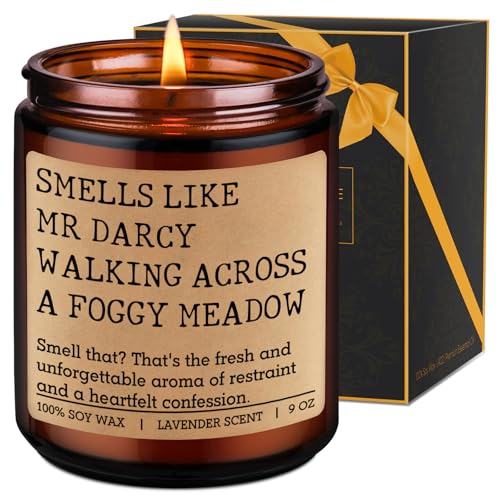 LEADO Mr Darcy Candle, Pride and Prejudice Gifts for Women, Men - Bookish Romantic, Jane Austen...