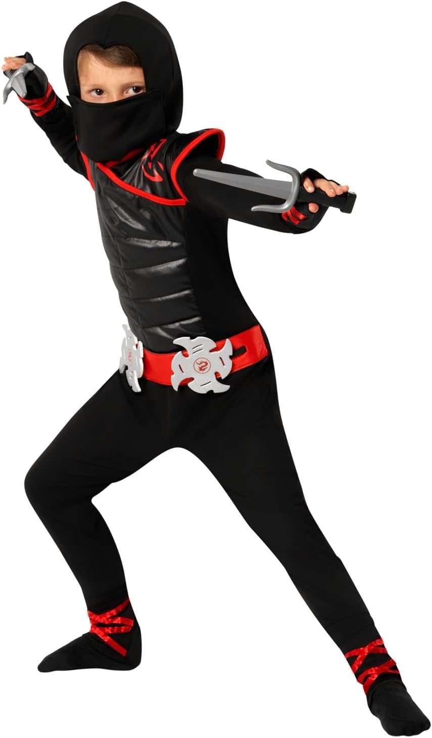Morph Deluxe Boys Ninja Costume With Ninjas Toy Accessories, Ninja Costumes Kids, Boys Ninjas Costume