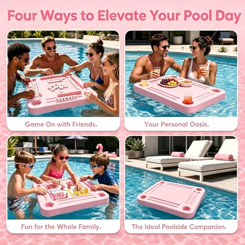 Mesa flotante de Mahjong impermeable 31.5" para piscina miniatura 6