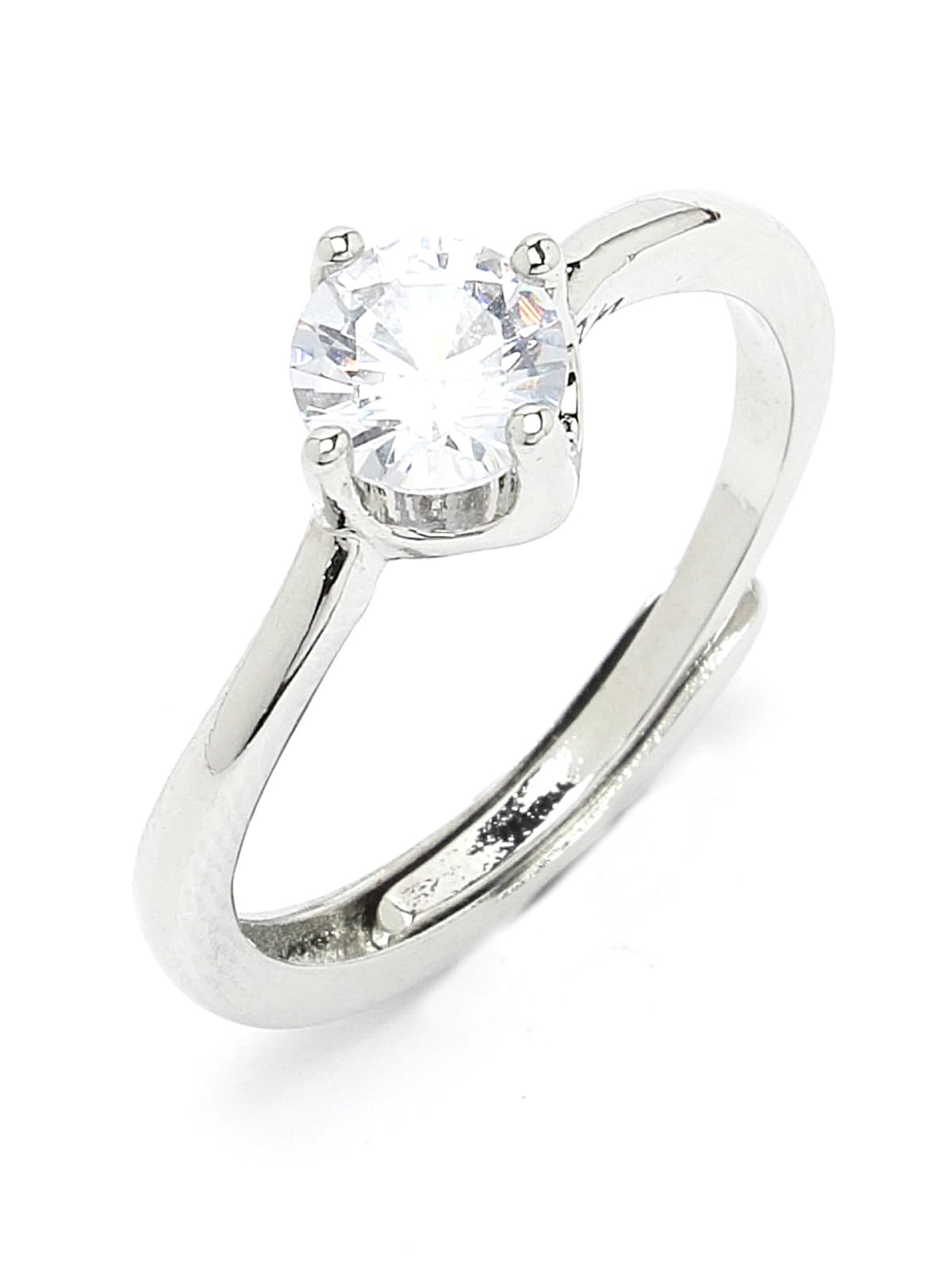 Scintillare By Sukkhi Dramatic Rhodium Plated Silver Solitaire American Diamonds Studded Finger Ring for Women & Girls | Valentine Gifts Collection|LR106715 (B0CQFTXQMD) Amazon Price History, Amazon Price Tracker