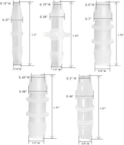 Miniatura 2 de Adaptador de manguera de plástico, adaptador de manguera para combustible de aire y agua, 316 x 316 pulgadas, 14 x 14 pulgadas, 38 x 38 pulgadas, 12