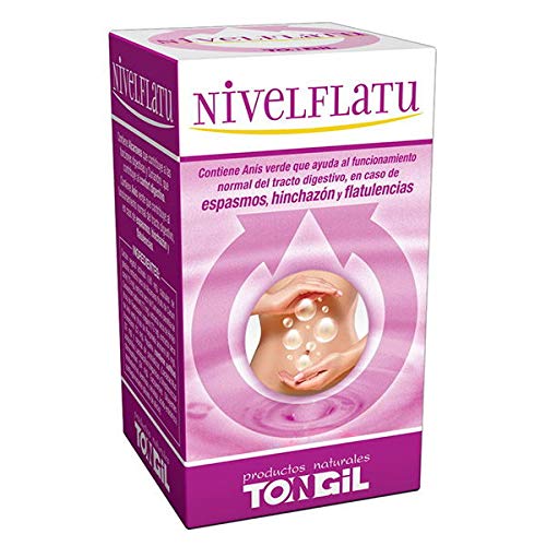 Nivelflatu 30 cápsulas | Carbón vegetal, Hinojo, Anís Verde, Bromelaína, Papaína y Fermentos Lácticos | Espasmos, Hinchazon y Flatulencias | TONGIL
