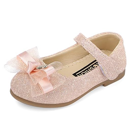 MK MATT KEELY Ballerine Bambina Scarpe Principessa Eleganti Piatto con per 2-7 Anni Ragazze,Rosa,EU26(CN28)