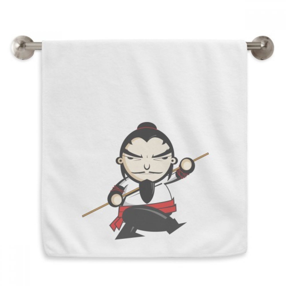 Serviette débarbouillette blanche motif Chine Chef D'Oeuvre 13x29 pouces