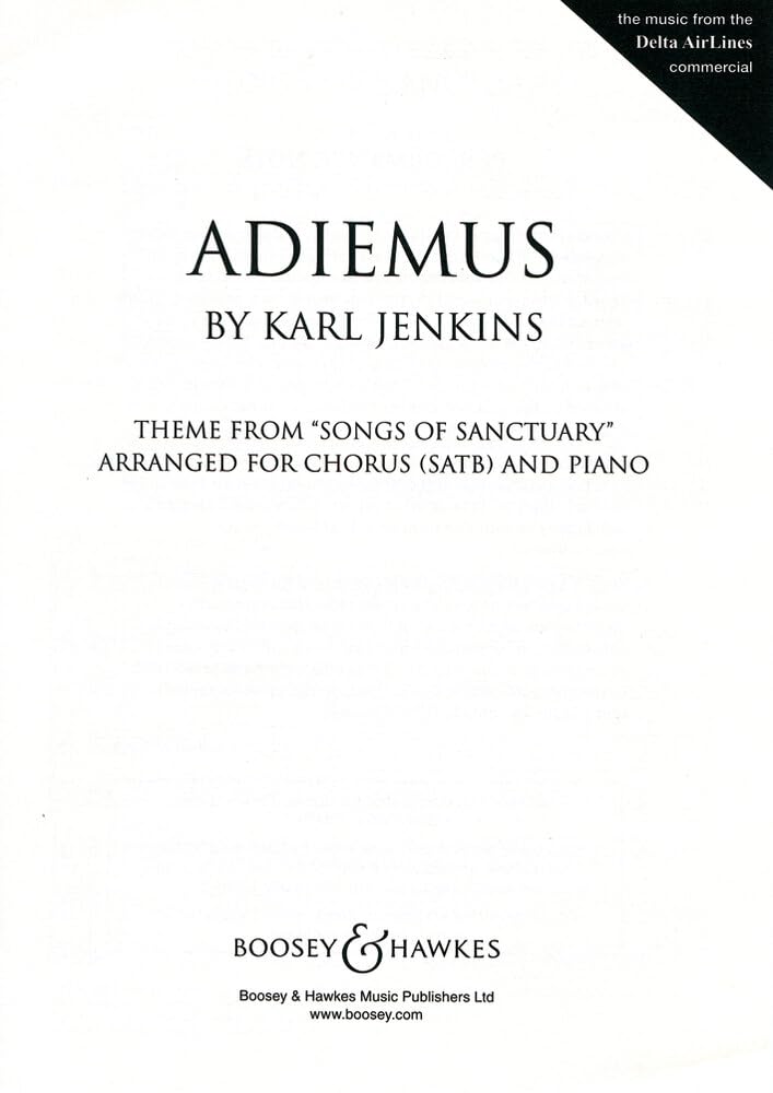 BOOSEY & HAWKES JENKINS KARL - ADIEMUS - MIXED CHOIR AND PIANO Classical sheets Choral and vocal ensembles