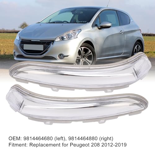 1 Paio Specchietto Retrovisore Indicatori di Direzione Borsette 9814464680 Specchietto Retrovisore Indicatore Lampada Lente di Ricambio per Peugeot 208 Dal 2012 Al 2019