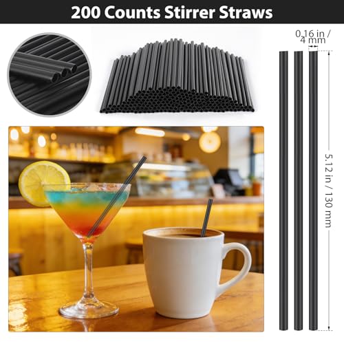 200 pitillos de cóctel de plástico de 13 cm miniatura 2