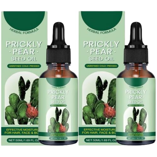 Prickly Pear Seed Oil (2 Unidades), 50ml Aceite Esencial De Tuna, Hidratante Diario, Reafirmante, Apto Para Todo Tipo De Piel, Para Una Hidratación Profunda Y Rejuvenecimiento