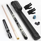 lotmusic Premium Poolstock mit Teleskop-Faserverlängerungsqueue, 147,7 cm, professionelles Pool-Queue-Stick-Set mit schwarzem Pool-Queue-Koffer und Billard-Zubehör.