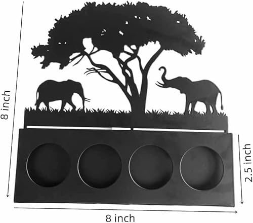 Metal Candle Holders Elephant Elephant Tree Silhouette Tea Light Candle Holder Creative Home Decor Christmas Wedding Table Decoration #TOP1