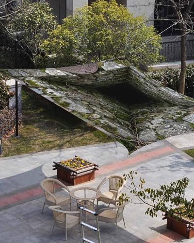 3D Optical Illusion Sun Shade Sail 8'x10' Rectangle Outdoor Shade Canopy, Visual Trap Looks Like Holes Teal Porch Shades Outdoor Sun Blocking Screen, Sunshade Cloth Covers for Patio/Deck/Garden