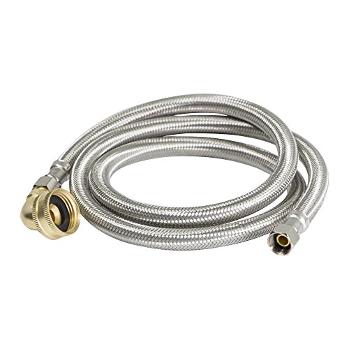 Highcraft CNCT28760-OM Connector Connects Dishwasher to Water Dishwsher Supply Line with Swivel Elbow Braided Stainless Steel 60 in 60 Inch