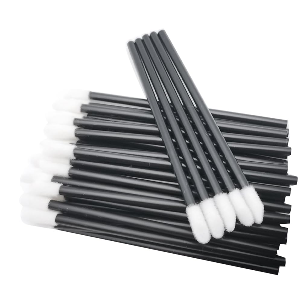 Bloepum 300 PCS Disposable Lip Brush Make Up Brush Lipstick Gloss Applicator Makeup Beauty Tool Black