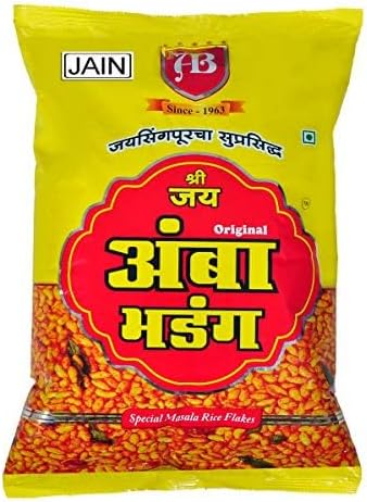AMBA BHADANG Jay | With Peanuts | Famous Kolhapuri Veg Snacks | Tasty Namkeen (Non Garlic, 400Gm Pack Of 2)