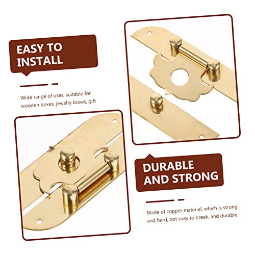 Image of Angoily Box Copper Hinge Jewelry Case Small Hasp Furniture Padlock Small Brass Hasps Antique Case Vintage Bronze Locks Antique Hasp Vintage Hasp Archaize Padlocks Wood Case Lock Card Metal
