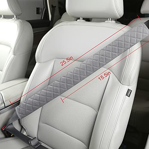 Extra Long Seatbelt Covers for Adults Kids Women & Men, Super Soft Car Seat Belt Strap Cushion for Sedan SUV Trucks, Shoulder Neck Chest Protector Pad, Auto Interior Accessories, 1pc, Gray 15.5in