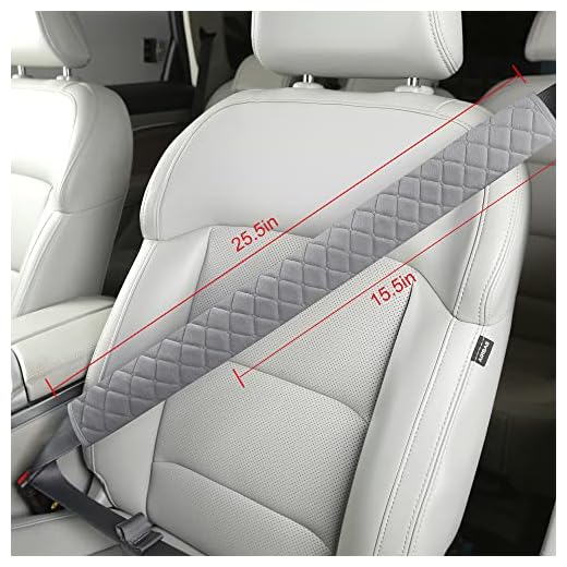 Extra Long Seatbelt Covers for Adults Kids Women & Men, Super Soft Car Seat Belt Strap Cushion for Sedan SUV Trucks, Shoulder Neck Chest Protector Pad, Auto Interior Accessories, 1pc, Gray 15.5in