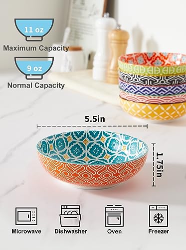 Metahom Small Dessert Bowls, Ceramic Snack Bowls For Kitchen, 11 Oz Colorful Shallow Bowl Set For Ice Cream thumb #1
