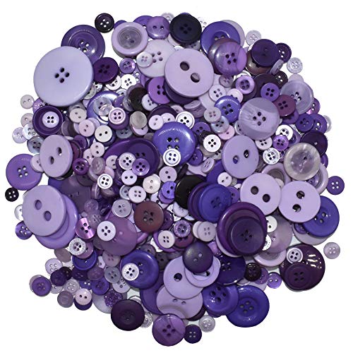 650 Pcs Assorted Size Resin Round Buttons Diy Craft Sewing Decorations For Kid's Painting (Purple) #TOP25