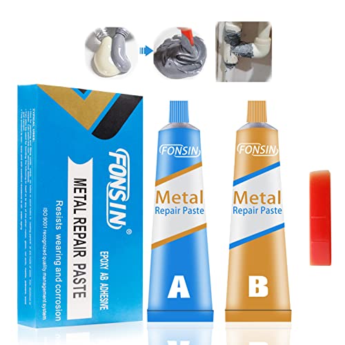 Soudure à Froid Metal, Colle Metal Extra Forte, Soudure Magique Colle, Colles Époxy Métal, AB Glue, Colle Puissante pour Métal, Pâte de Réparation en Métal pour Acier, Métal, Fonte