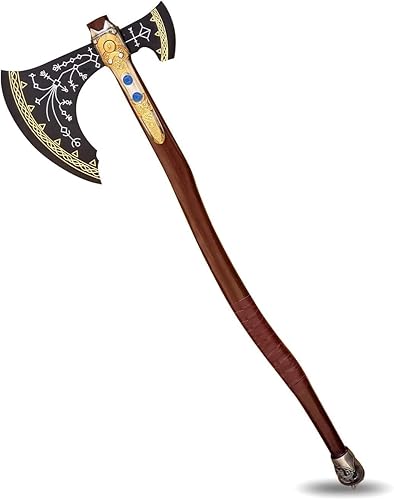 Hacha Kratos hecha a mano de 34 pulgadas, hacha Leviatán, dios de la guerra, hacha vikinga, hacha de cosplay, armadura de cosplay, escandinavo de