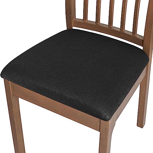 Housses de chaise de salle à manger extensibles lavables et souples noir - 2