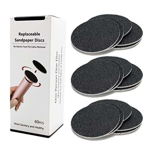 1 boîte de 60pcs disques de papier de verre de rechange pour dissolvant de calus de fichier de pied (Super grossier 60 grains) Cover
