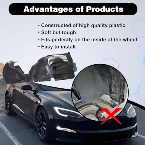 SecosAutoparts Wheel Arch Fender Liner Inner Front Right Compatible with Tesla Model S 2016-2020 Replace# 106369400D by SecosAutoparts - Used condition - Image 4