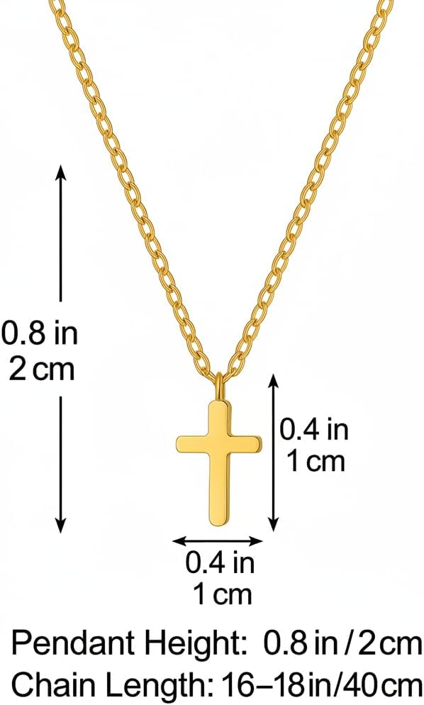 14k Gold Cross Necklace for Women Small Petite Crucifix Pendant Necklace - Image 4