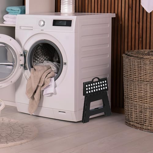 Taburete plegable infantil negro de 35cm portátil y resistente 3
