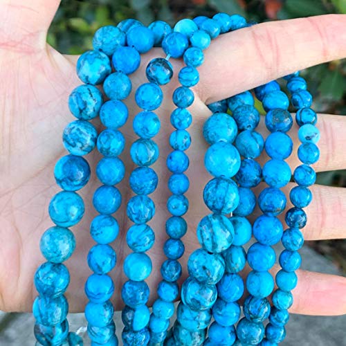 1 Strand Top Quality Natural Blue Lace Jasper Gemstone 10mm Round Loose Stone Beads (~ 34-37pcs) for Jewelry Craft Making GF31-10 - Thumbnail 2