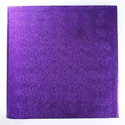 EliteKoopers 8 Inch Purple Square Shape Double Thickness Cake Board (1 Pcs)