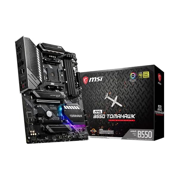 MSI MAG B550 TOMAHAWK Gaming Motherboard (AMD AM4, DDR4, PCIe 4.0, SATA 6Gb/s, M.2, USB 3.2 Gen 2, HDMI/DP, ATX, procesadores AMD Ryzen serie 5000)