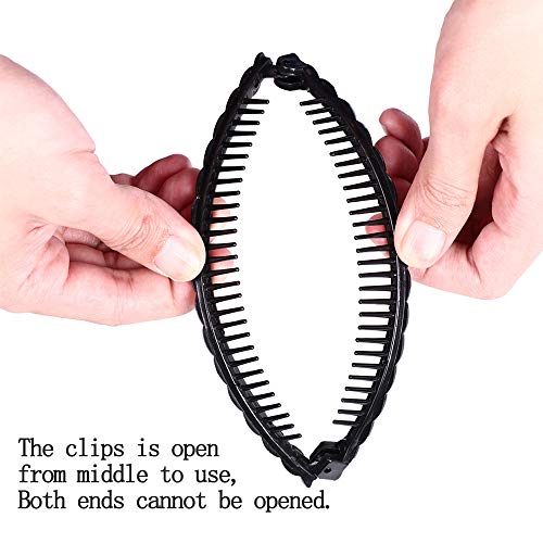 image for YMHPRIDE 4pcs Classic Clincher Combs Clips Banana Hair Clips for Women