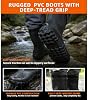 Vadeadores de pecho de nylon PVC de alta resistencia impermeables con botas integradas | Tela taslan de nylon ripstop 600D premium, múltiples anillos en D, botas antideslizantes, ajuste cómodo, impermeable y duradero 8