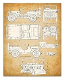 Willys MB Jeep - 11x14 Unframed Patent Print - Great Gift for Jeep Owners